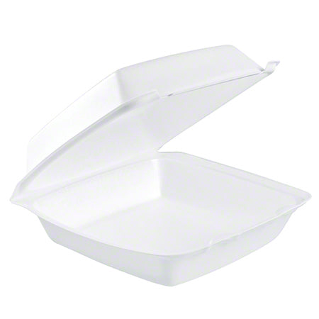DART 8.5" X 8.5" 85HT1R 1 Compartment Foam Container